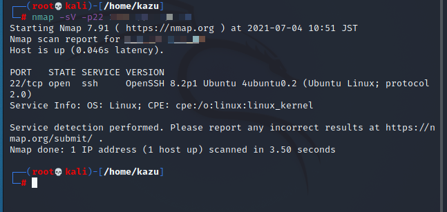 Kalilinuxでnmapを使用してsshポートスキャンを行ってみる 倫理的ハッキング ハッカー ラボラトリー サイバーセキュリティ相談